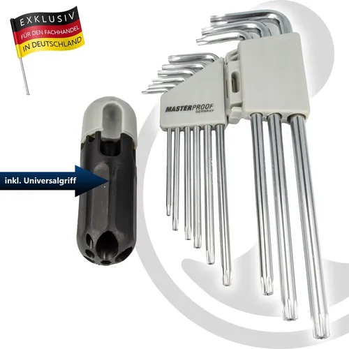 MASTERPROOF PROFESSIONAL TRX Stiftschlüsselsatz 9-tlg. T10 15 20 25 27 30 40 45