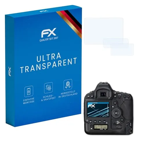 atFoliX Schutzfolie kompatibel mit Canon EOS 1D X Mark II Folie, ultraklare FX Displayschutzfolie (3er Set)