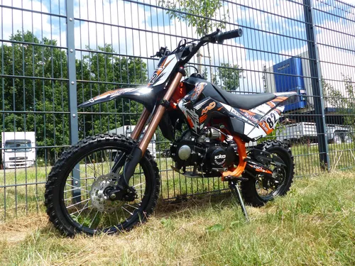 KXD 609 125ccm Dirtbike - 4-Takt, 4-Gang, Orange - Dirt Bike mit 125ccm Hubraum und 12 PS Leistung, ideal für Offroad-Abenteuer. Ausgestattet mit Kick- und E-Start für einfache Handhabung.