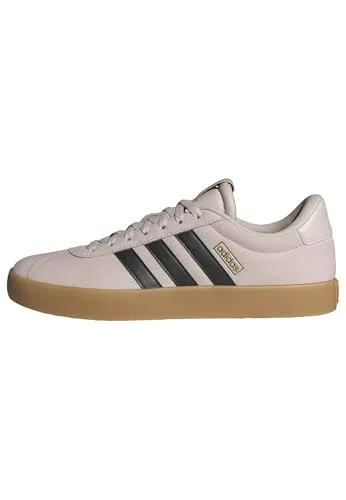 adidas Herren VL Court 3.0 Schuhe, Putty Mauve/Core Black/Gold Met., 46 EU - Elegante Sneakers mit regulärer Passform und Schnürsenkeln. Das Obermaterial aus Leder sorgt für ein angenehmes Tragegefühl, ideal für den Alltag.