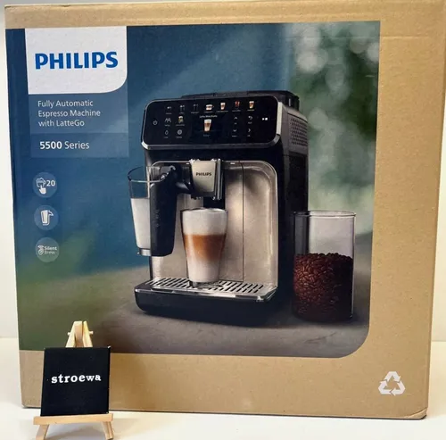 Philips Series 5500 Latte Go Kaffeevollautomat EP5544/50 Grau - Kaffeevollautomat mit LatteGo Milchsystem für perfekten Milchschaum und vielseitige Kaffeespezialitäten – ideal für Kaffeeliebhaber!