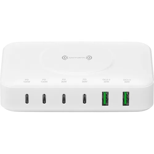 4smarts 7-in-1 Ladegerät - 100 Watt USB-C Station - Tablets Adapter Ladegeräte, vielseitige 7-in-1 Ladestation mit 100 Watt Leistung für schnelles Laden und mehrere Geräte gleichzeitig.
