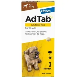 AdTab Kautabletten 56mg für Hunde 1,3-2,5 kg Elanco 3 St Kautabletten