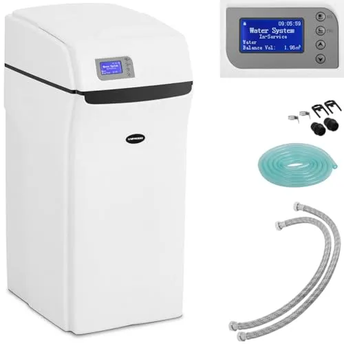 Uniprodo UNI_WATERSOFTENER_3500 Entkalkungsanlage - Campingzubehör, ideal für 8-20 Personen mit 30 l Harz, automatisches Ventil für einfache Bedienung und langanhaltende Effizienz.