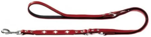 Hunter verstellbare Führleine Swiss 18/200 rot - Leinen & Halfter, hochwertige Lederleine in auffälligem Rot, verstellbar für optimalen Komfort beim Gassi gehen.