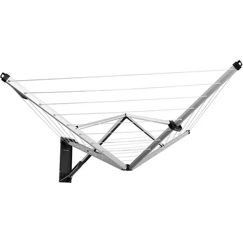 Brabantia WallFix Wandwäschetrockner - 24 Meter Platzsparende Wäscheleine - Wäscheständer mit 24 Metern UV-beständiger Wäscheleine, platzsparend und ideal für große Stücke. Einfach anzubringen mit Step-by-Step-Anleitung und wetterbeständiger Schutzhülle.
