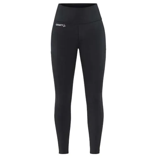 Craft ADV Essence Tights 2 | Sportleggins Damen lang S | Black | Hoher Komfort bei intensiven Trainingseinheiten | Hohe Elastizität | Sport Hosen Damen mit breitem Bund | Perforierte Details