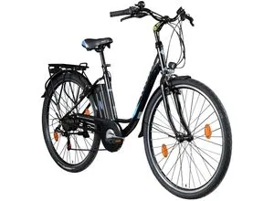 Zündapp Z505 E Bike Damen 28 Zoll Pedelec - E-Bike für Damen mit 6 Gängen und 250 W Ananda Motor, ideal für eine bequeme und aufrechte Sitzposition. Der Akku bietet eine Reichweite von bis zu 115 km – perfekt für entspannte Fahrten!