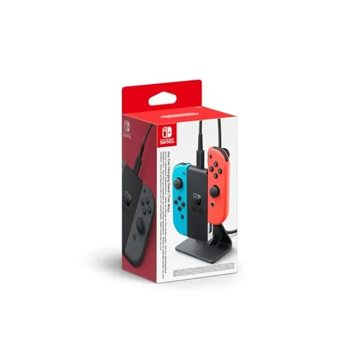 Nintendo Switch Joy Con Ladeaufsteller, Schwarz - Praktische Ladestation für Joy Con Controller, sorgt für ordentliche Lagerung und schnelles Aufladen, ideal für Gamer.