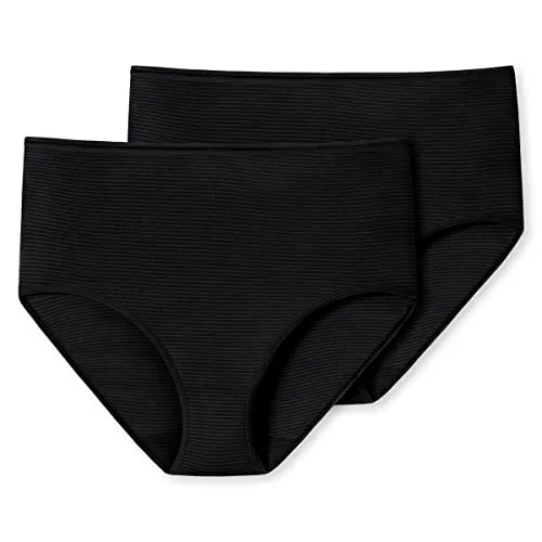 Schiesser Damen 2 PACK Midi Slip Unterwäsche - Modal Essentials, schwarz - Funktionsunterwäsche mit perfekter Passform und hohem Modal-Anteil für besten Komfort. Temperaturausgleichend und weich, ideal als Basic-Doppelpack für jeden Tag.