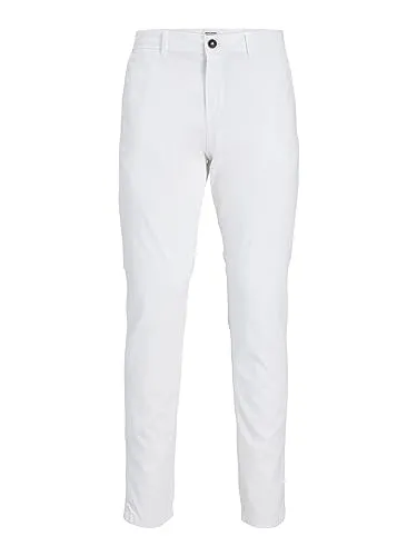 Chinos "JPSTMARCO JJBOWIE NOOS", Gr. 30 - Länge 34, White - Business Hosen mit enger Beinform und klassischer Leibhöhe, ideal für Arbeitstage und Meetings. Pflegeleichtes, widerstandsfähiges Material sorgt für unkomplizierten Tragekomfort.