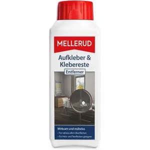 Mellerud Etikettenlöser 2001001766, Klebstoffentferner, 250 ml - Sonstige Reinigungsmittel, effektiver Etikettenlöser in 250 ml Flasche, entfernt mühelos Klebstoffreste und Verschmutzungen von verschiedenen Oberflächen.