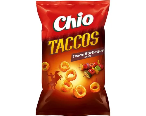 Chio Knabberei, Chio Taccos Texas Barbecue vegetarisch vegan Knusperringe 75g