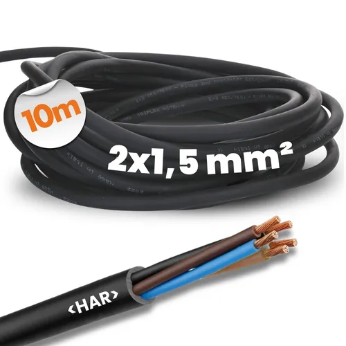 Lapp Kabel 1600199 H07RN-F 2X1,5 mm² - 10m Steuerleitung - Flexible und robuste Steuerleitung für den industriellen Einsatz, ideal für große Geräte und Fahrzeuge. Beständig gegen Abrieb, Öl und UV-Strahlen, sorgt für zuverlässige Leistung unter anspruchsvollen Bedingungen.