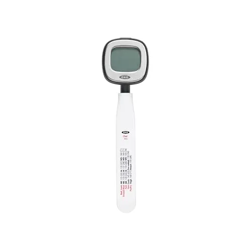 OXO Good Grips Digitales Fleischthermometer – Präzise Sofort-Anzeige in Edelstahl - Bratenthermometer mit gut lesbarer Sofort-Anzeige und kalibrierter Messspitze für präzise Temperaturangaben. Ideal für perfekte Fleischgerichte von -40 °C bis 150 °C.