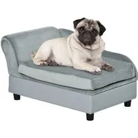 Haustiersofa mit Stauraum für kleine Hunde - Plüschbezug in Hellgrau - Hundesofa mit Stauraum, ideal für Hunde bis 15kg. Bequem und stylisch, perfekt für Ihr Zuhause!