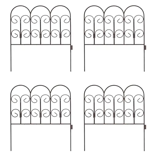 ESTEXO Gartenzaun Schmuckzaun 4er Set – Eleganter Metallzaun - Verschönern Sie Ihren Außenbereich mit unserem eleganten Schmuckzaun im 4er Set. Dieser erweiterbare Metallzaun bietet eine ansprechende Ästhetik und individuelle Gestaltungsmöglichkeiten für Garten und Vorgarten.