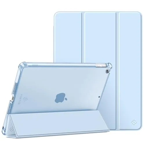 Fintie Hülle für iPad 9. Generation 2021/8. Gen 2020/7. Gen 2019 - Ultraleichte Schutzhülle mit Stifthalter, Hellblau - Spezialanfertigung für 10.2" Zoll iPads (9./8./7. Gen). Die transparente Rückseite schützt vor Stößen, während die Auto Schlaf/Wach Funktion für Energieeinsparung sorgt. Ideal für den täglichen Gebrauch.