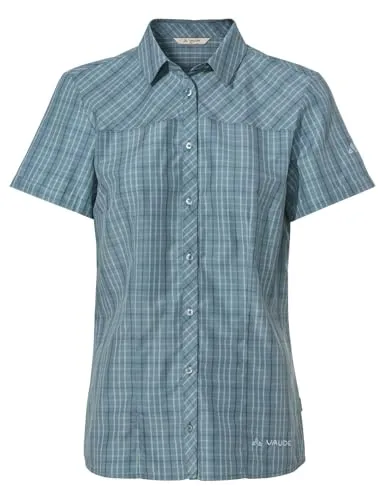 Vaude Damen Tacun Bluse - Nachhaltige Wanderbluse in Blau (Größe M) - Blusen, komfortable und geruchshemmende Wanderbluse mit Lyocell-Fasern für einen nachhaltigen Kühleffekt.