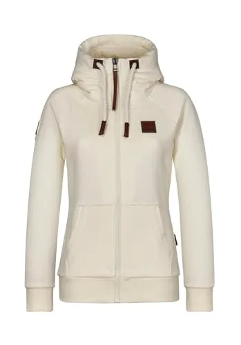 Naketano Damen Sweatjacke Brazzo - Beige Melange, Größe XS - Stylische Naketano Sweatjacke mit Oversize-Kapuze und hohem Stehkragen. Weiches Innenfutter und lässiger Schnitt sorgen für Komfort und einen coolen Streetstyle. Praktische Taschen und hochwertige Details runden das Design ab.