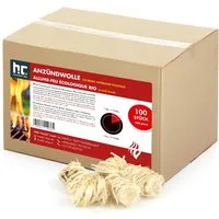 8x 100 pcs. Anzündwolle für Kamin, Ofen und Grill - Grillzubehör: Umweltfreundliche Anzündwolle aus wachsgetränkter Naturholzwolle mit 8-10 Minuten Brenndauer für sicheres Anzünden ohne Rückstände.