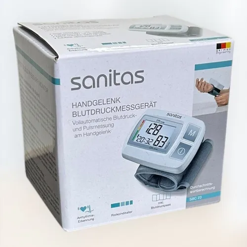 Sanitas SBC 23 - Digitales Blutdruckmessgerät für das Handgelenk - Blutdruckmessgerät für das Handgelenk, vollautomatisch und präzise, ideal für zu Hause. Inklusive Batterien für sofortige Nutzung.