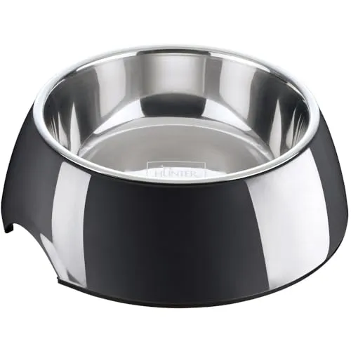 HUNTER Melamin-Napf für Hunde und Katzen – 1400 ml - Fressnapf aus hochwertigem Melamin mit herausnehmbarem Edelstahlnapf, pflegeleicht und rutschfest. Ideal für Haustiere mit hohem Fressbedarf!