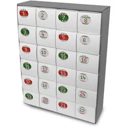 itenga SET Adventskalender zum Füllen Quader XL + Sticker Z28 - Grau