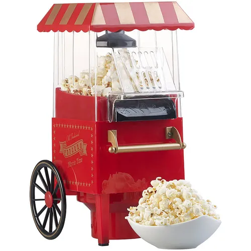 Rosenstein & Söhne Popkornmaker: Retro-Heißluft-Popcorn-Maschine - Popcorn-Maschinen mit nostalgischer Retro-Optik und fettfreier Zubereitung. Ideal für Filmabende und Partys, einfache Reinigung und 1.200 Watt Leistung.