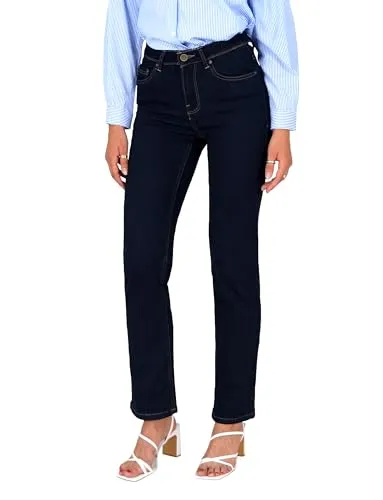 ESRA Straight Leg Jeans Damen High Waist - Hochwertige Stretch Jeans für Damen in geradem Schnitt und umweltfreundlicher Produktion. Ideal für Alltag und bis Übergröße erhältlich.