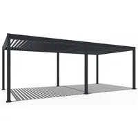 Weide E-Deluxe | Elektrische Aluminium-Pergola mit LED | 3,6 x 7,2 M - Pavillon mit motorisiertem Lamellendach, witterungsbeständig und rostfrei. Genießen Sie individuelle Beschattung und Lichtstimmung durch RGB-LEDs, ideal für entspannte Stunden im Freien.