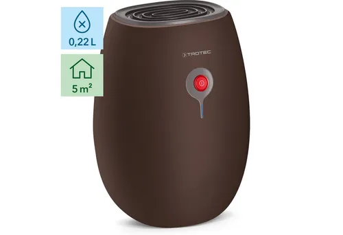 TROTEC Luftentfeuchter TTP 1 E - kompakt und leistungsstark - Luftentfeuchter für Räume bis 5 m², entfernt täglich bis zu 0,22 L Feuchtigkeit, energieeffizient und flüsterleise für ein angenehmes Raumklima.