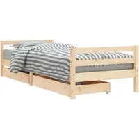 vidaXL Kinderbett mit Schubladen 90x190 cm aus massivem Kiefernholz - Hochwertiges Kinderbett aus massivem Kiefernholz mit praktischen Schubladen für Ordnung im Kinderzimmer. Ideal für Kinder ab 4 Jahren und sorgt für eine erholsame Nachtruhe.