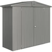 Biohort Gerätehaus Europa 2 A, Quarzgrau - Robustes Gartenhaus - Gartenhäuser: Langlebiges Gerätehaus aus feuerverzinktem Stahl mit umfangreicher Grundausstattung für optimale Ordnung im Garten.