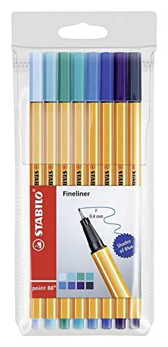 STABILO - Fineliner - point 88-8er Pack - Blautöne