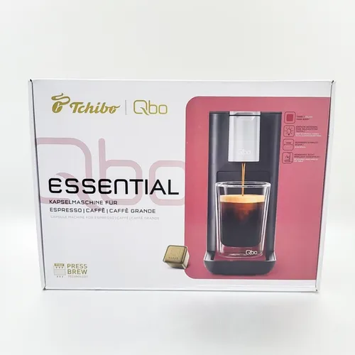 Tchibo Qbo ESSENTIAL Premium Kapselmaschine – Kompakte Kaffeevielfalt: Espresso, Caffè & mehr auf Knopfdruck, 19 bar Brühdruck