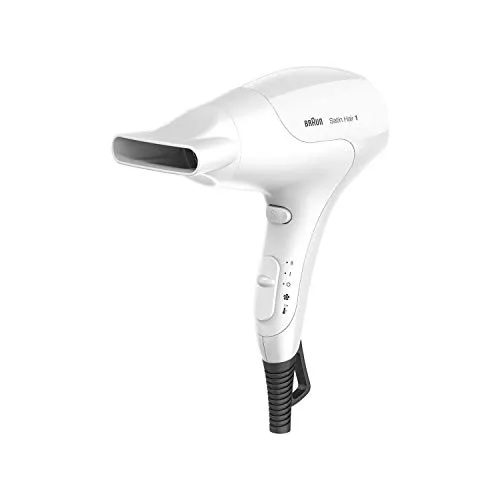 Braun HD180 Haartrockner Satin Hair 1 - Haartrockner mit 1800 Watt, extra leicht und ergonomisch für müheloses Styling. 2 Temperatur-/Luftstrom-Einstellungen und Kaltstufe für langanhaltende Frisuren.