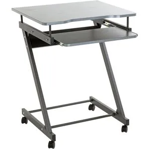 HAKU Möbel PC-Tisch mit Rollen - kompakt und flexibel - Computertisch mit ausziehbarer Tastaturebene und robustem Design. Ideal für kleine Räume, leicht zu bewegen dank Rollen und pflegeleicht durch Melaminharzbeschichtung.