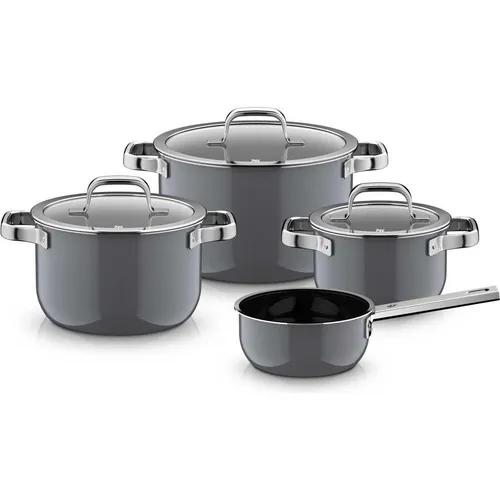 WMF Fusiontec Mineral Pro 4-teiliges Topf-Set - Hochwertiges Kochtopfset aus kratzfestem Fusiontec Material, ideal für alle Herdarten, Made in Germany – für gleichmäßiges Garen und vollmundige Aromen.