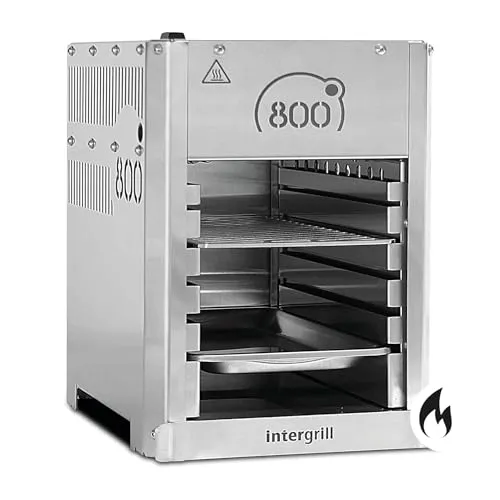 intergrill Gasgrill 800° - Hochleistungs Oberhitzegrill - Grill für perfekte Steaks mit 3,3 kW Leistung, Piezozündung und Edelstahl-Gehäuse. Ideal für Grillliebhaber, die Wert auf hohe Temperaturen legen.