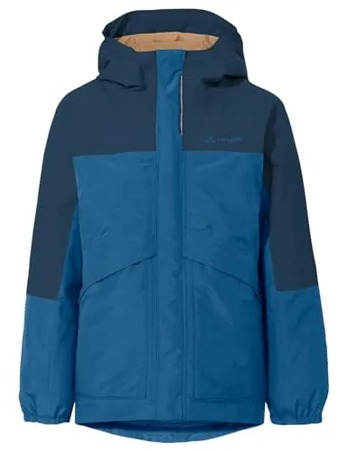 Vaude Kid's Escape Padded Jacket - Winterjacke für Kinder Gr 98 blau - Warme und wind- sowie wasserdichte Outdoorjacke für abenteuerlustige Kinder, ideal für Wanderungen. Farbe: Blau, Größe: 98, mit isolierender Kapuze.