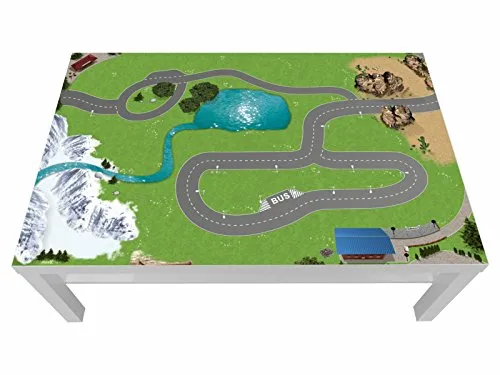 Stikkipix Eisenbahn Möbelfolie | LCG13 | passgenau für den Lack Spieltisch von IKEA (Möbel Nicht inklusive)