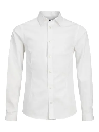 JACK & JONES Boy Oberhemd Junior - Stylisches Langarm-Oberhemd im Regular Fit, aus 98% Baumwolle für hohen Tragekomfort, perfekt für coole Outfits in der Freizeit.