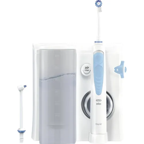 Oral B Oxyjet MD20 Power Munddusche mit 2 Ersatzaufsätzen - Munddusche für optimale Zahnhygiene, erleichtert die Reinigung der Zahnzwischenräume und beruhigt das Zahnfleisch für frischen Atem.