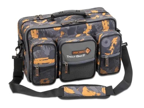IRON TROUT Trout Bag II - Vielseitige Ködertasche für Angler - Ködereimer mit 5 Taschen und abnehmbarer Vario-Box, ideal für Forellenangeln, Fliegenfischen und mehr. Praktisch und robust für alle Angelabenteuer!