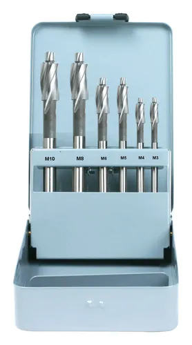 Fortis Flachsenker-Satz M in Metallk M3-M12 - HSS Flachsenker für präzise Senkungen in Metall, ideal für professionelle Anwendungen und DIY-Projekte.