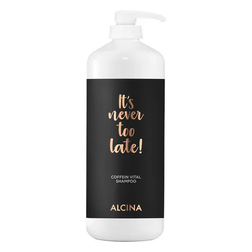 Alcina It's never too late Coffein Vital Shampoo 1250 ml - Shampoo für dünner werdendes Haar, revitalisiert mit Coffein und Coenzym Q10, fördert Haarwachstum und sorgt für mehr Volumen.