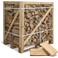 HEIZFUXX Kaminholz, 500 kg (Palette, 1-St) - Hochwertiges Buchenholz, kammergetrocknet für gleichmäßige Wärme und hohe Brennqualität. Ideal für Kamine und Grills, sorgt für langanhaltende Hitze und ein feines Raucharoma. Regional und umweltbewusst.
