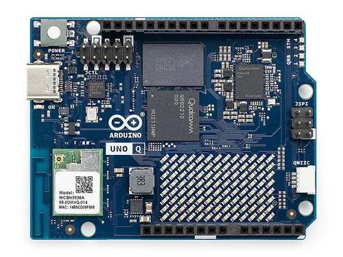 Arduino UNO Q - Modulares Dual-Brain-Board mit 4x 2 GHz - Einplatinen-Mikrocontroller mit leistungsstarker Hybrid-Architektur für vielseitige IoT- und Roboter-Anwendungen, inklusive KI-Support und einfacher Erweiterbarkeit.