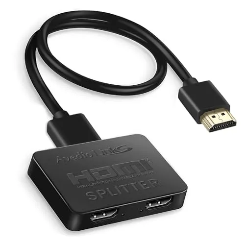 avedio links HDMI Splitter 1 in 2 Out [mit 3.9 Ft Hdmi Cable] Not for Extended Mode-Mirror Same Screen Only, 4K HDMI Splitter 2 Monitore Gleichzeitig, hdmi Verteiler 1 in 2 Out for 3D 1080P@60Hz